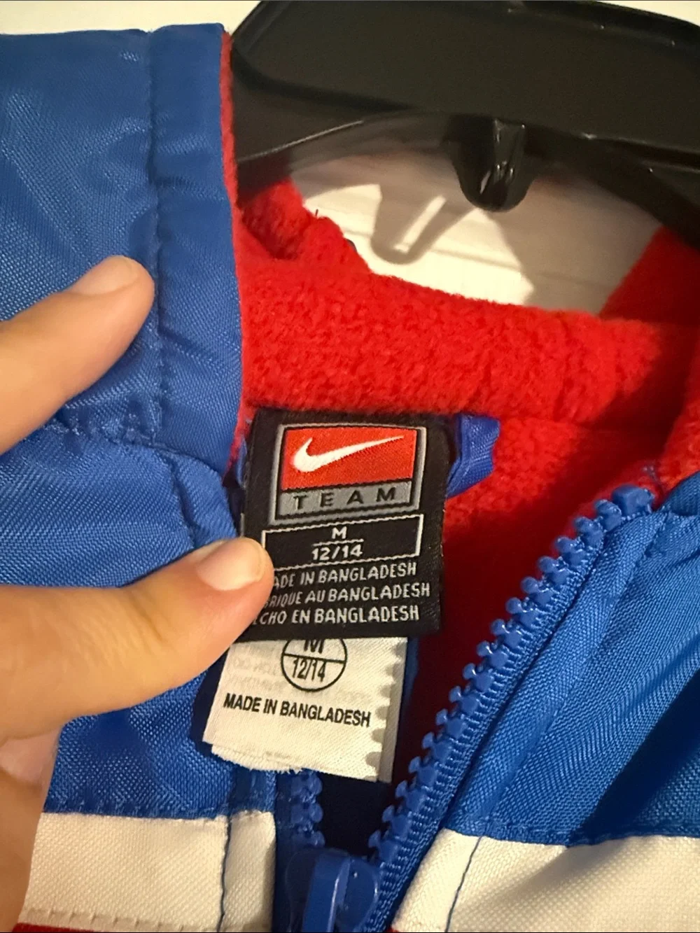 Detroit Pistons Blue and Red Hooded Kids Puffer Jacket